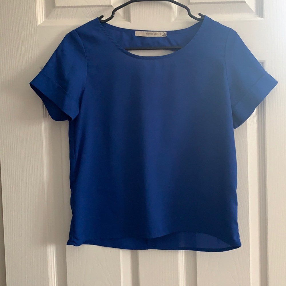 Blue silky blouse